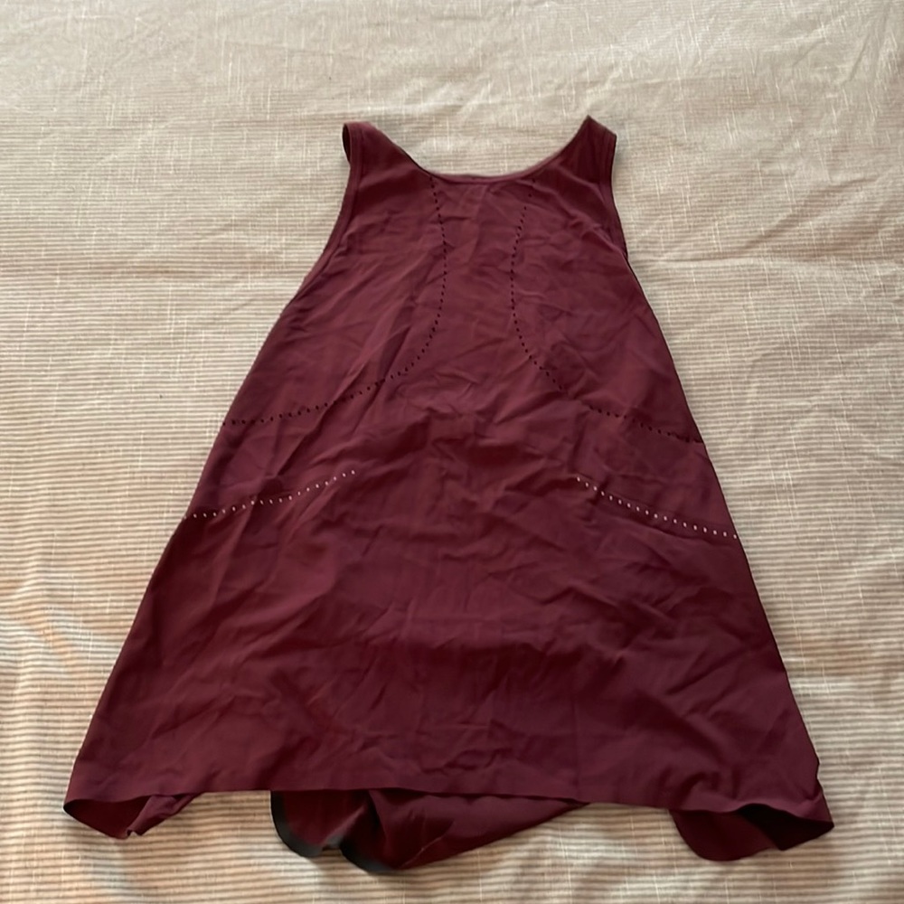 Maroon racer back split side tank